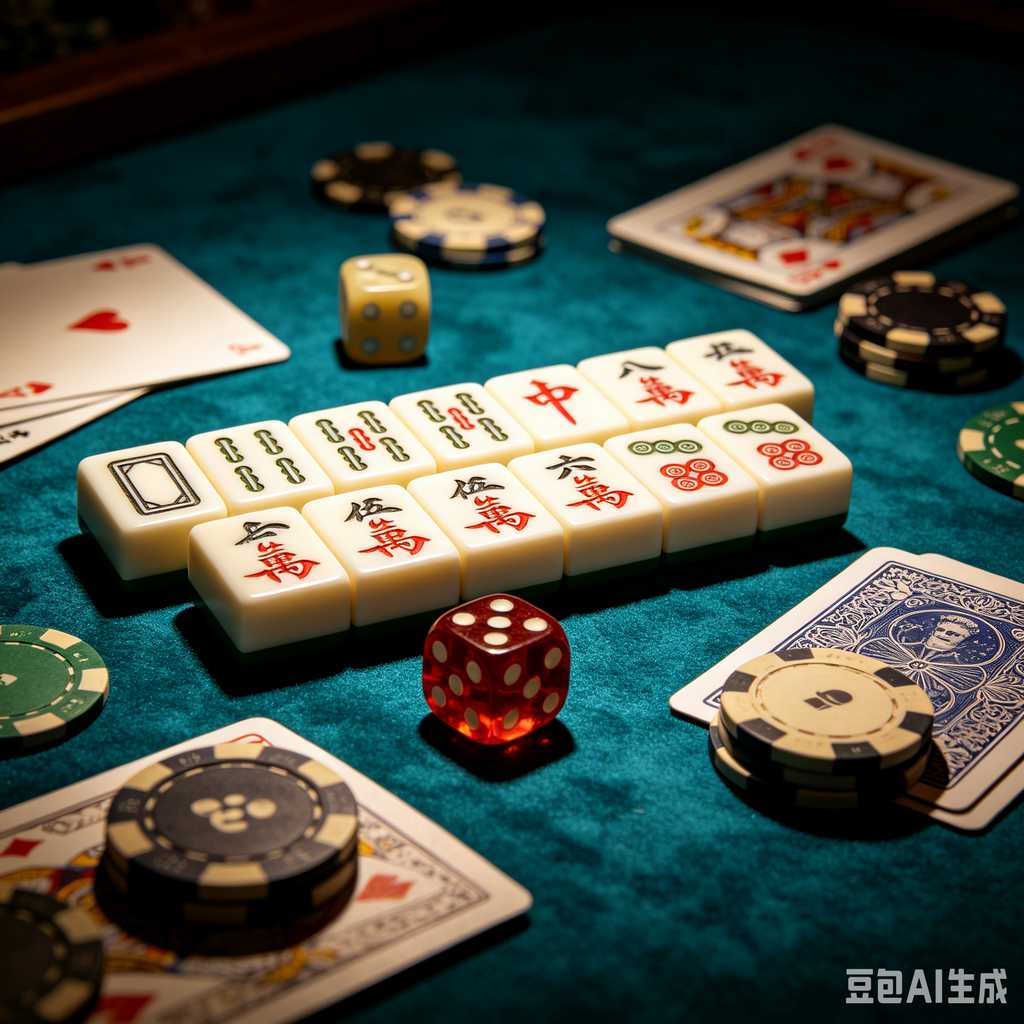 vintage text mahjong set
